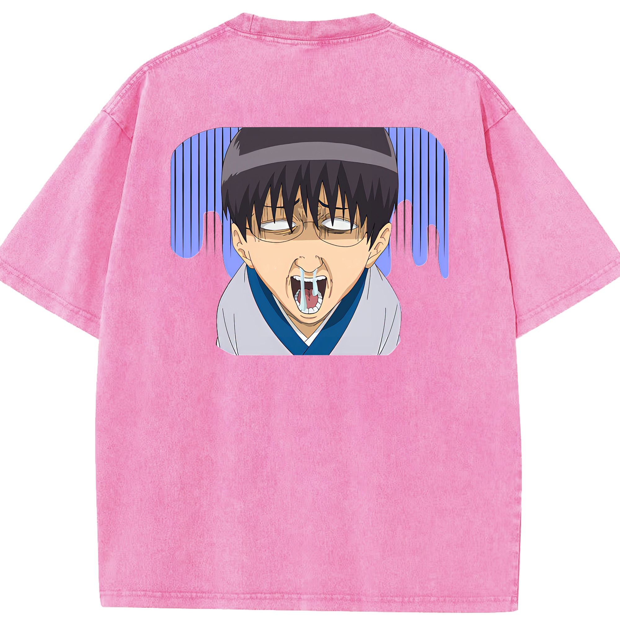 （画像用） ぎんたま 坂田銀時（さかたぎんとき） 神楽 志村新八（しむら しんぱち） GINTAMA Sakata Gintoki Kagura Shimura Shinpachi 綿100% ヴィンテージ風 半袖Tシャツ（背面プリント）